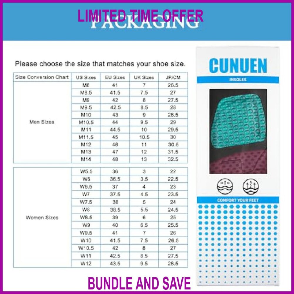 Square Toe Replacement Insoles For Work Boots, Si… - image 6